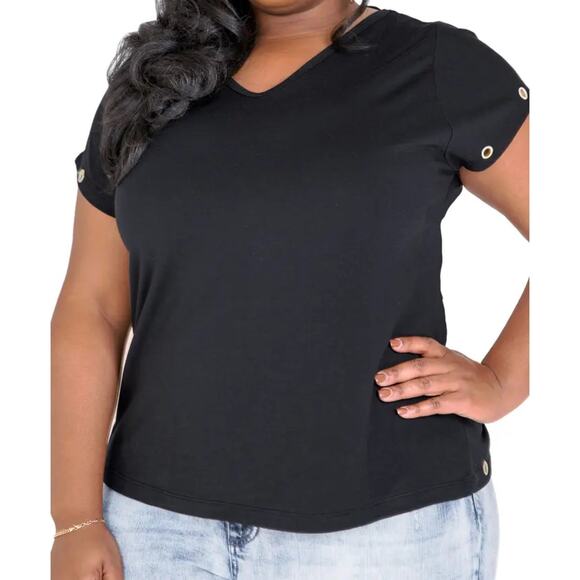 Poetic Justice top black Kira Grommet Trim - Picture 1 of 6
